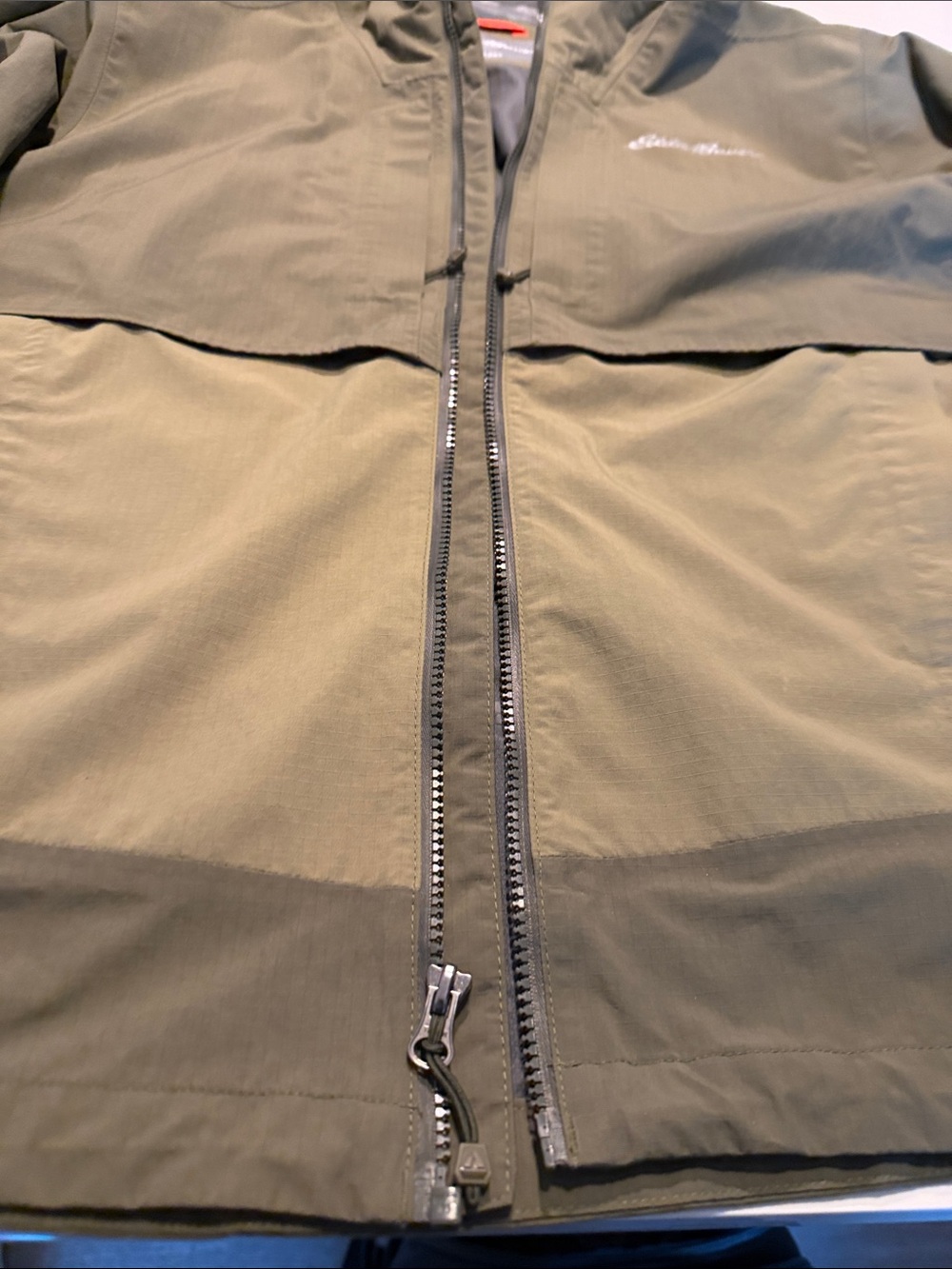 Eddie Bauer Olive Hooded Waterproof Shell Jacket - Picture 4 of 9